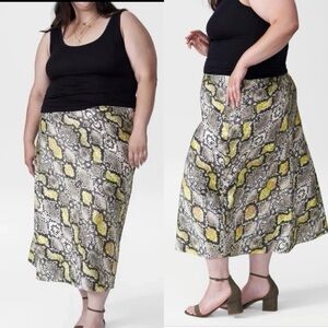 Universal Standard Cece Midi Skirt Python Print 38 (7X) NWT